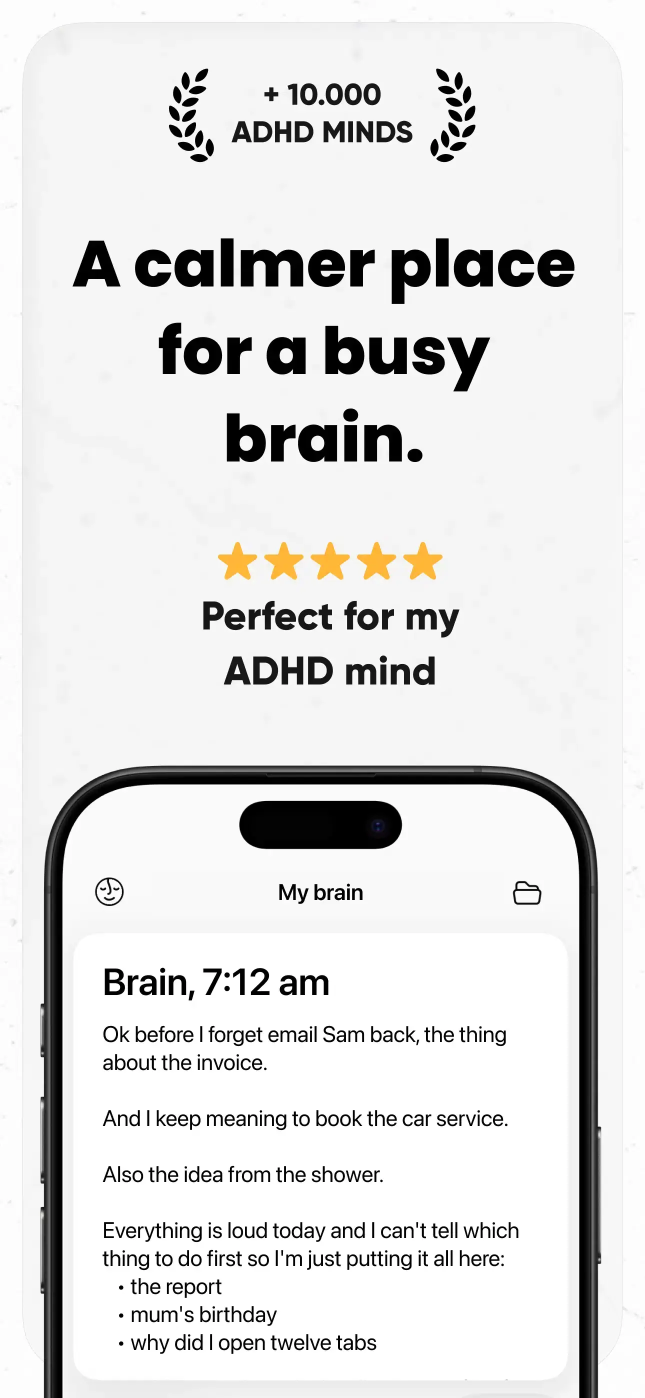 Brain Dump su iPhone, screenshot 1